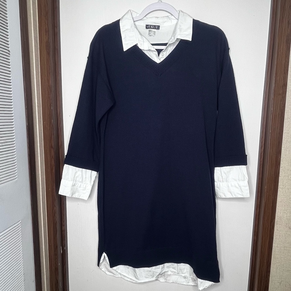 Venus Sweater Dress size M-Navy Blue